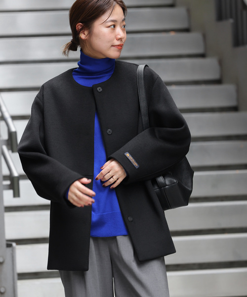 ジャーナルスタンダード レリューム relume ノーカラーコート ウール混