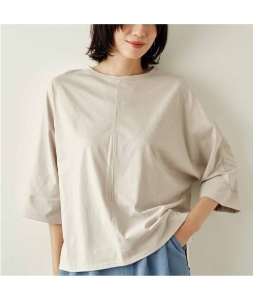 tシャツ ＩＥＤＩＴ　ＵＶカット・接触冷感機能の綿１００％国産ドルマンＴシャツ レディース | IEDIT | 02