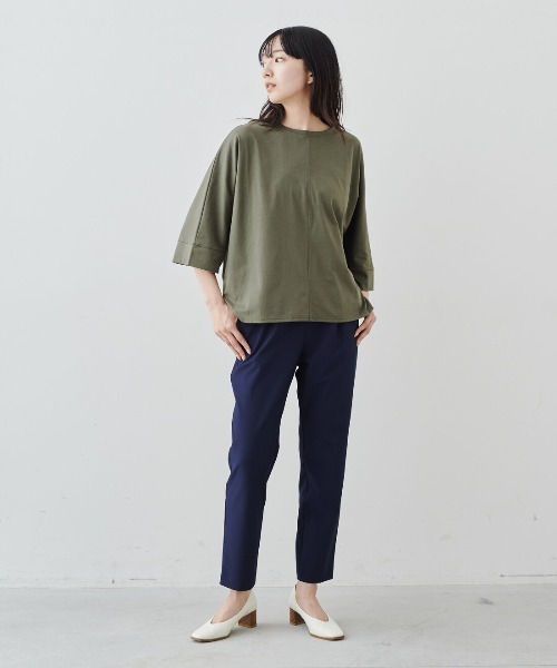 tシャツ ＩＥＤＩＴ　ＵＶカット・接触冷感機能の綿１００％国産ドルマンＴシャツ レディース | IEDIT | 04