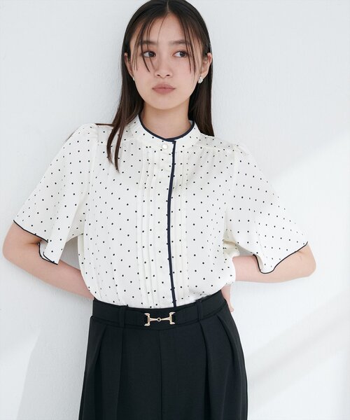 「natural couture」 半袖ブラウス FREE ネイビー レディース_画像8