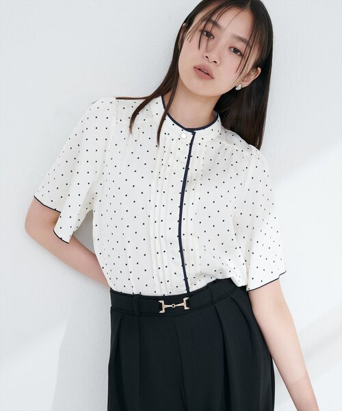 「natural couture」 半袖ブラウス FREE ネイビー レディース_画像9