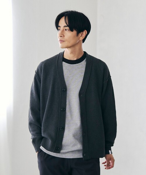 エイトン コットンニットカーディガン チャコールグレー サイズ04