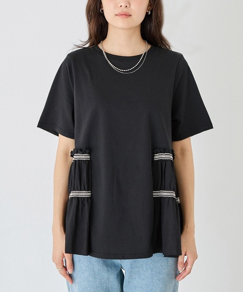 「LAVEANGE」 半袖カットソー 5L ブラック レディース_画像2