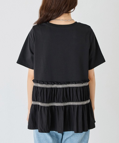 「LAVEANGE」 半袖カットソー 5L ブラック レディース_画像4