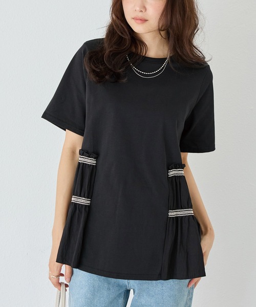 「LAVEANGE」 半袖カットソー 5L ブラック レディース_画像8