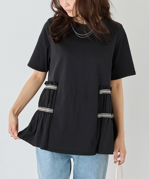 「LAVEANGE」 半袖カットソー 5L ブラック レディース_画像9