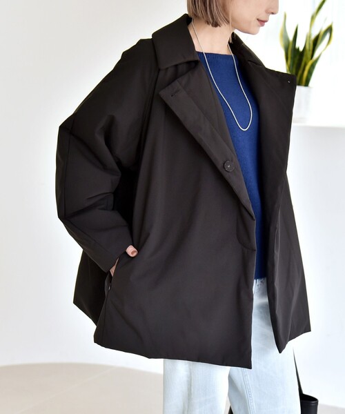 quaranciel コート アウター quaranciel:「撥水加工」中綿 テーラード