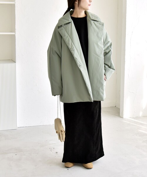 quaranciel コート アウター quaranciel:「撥水加工」中綿 テーラード