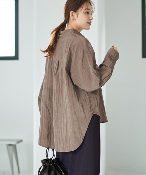 STYLE DELI（スタイルデリ） ブラウス シャツ シワ加工グロッシー
