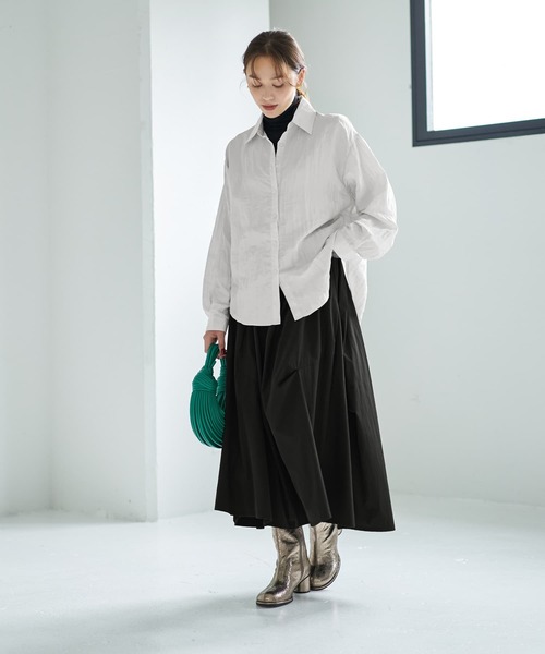 STYLE DELI（スタイルデリ） ブラウス シャツ シワ加工グロッシー