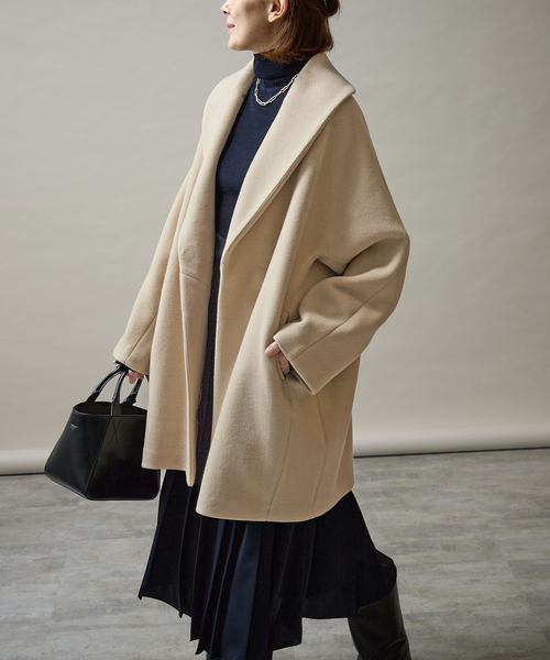 VERMEIL par ienaヴェルメイユ　イエナワッフルウールニットコート VERMEIL par ienaヴェルメイユイエナワッフルウールニットコート