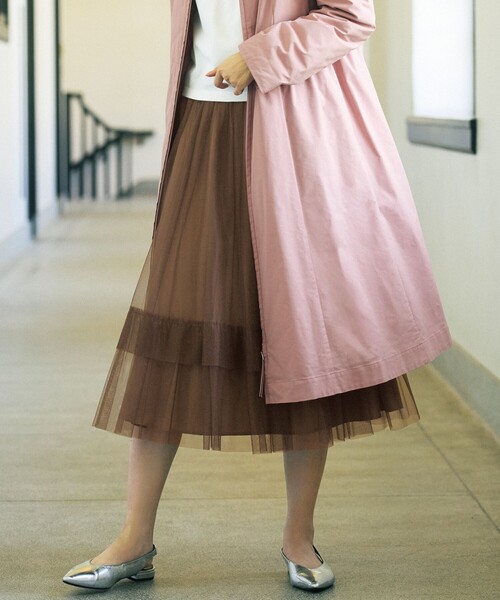 TO BE CHIC（トゥー ビー シック） スカート チュールヘムボーダー