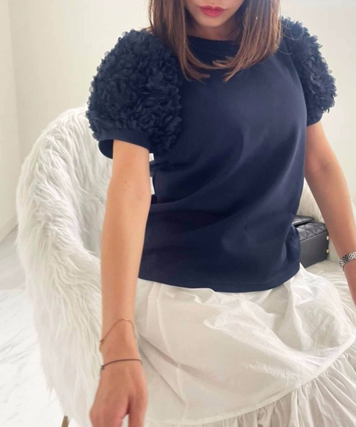 「M y u」 半袖カットソー FREE ピンク レディース_画像7