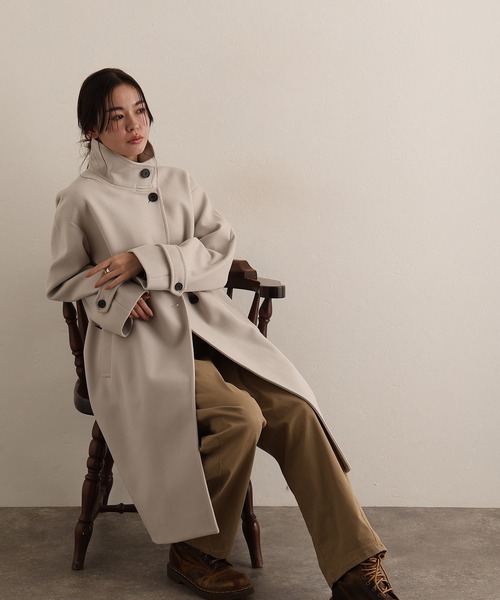 ElegChic モッズコート コート フェイクウールコート レディース