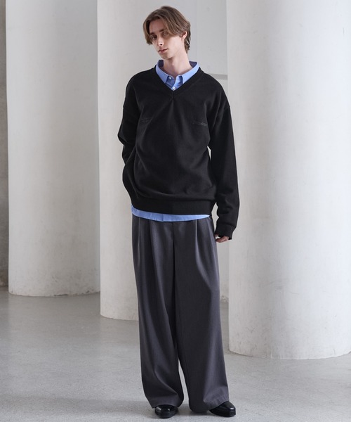 CLEL（クレイル） セーター ニット 「CLEL」Basic Embroidered V-Neck