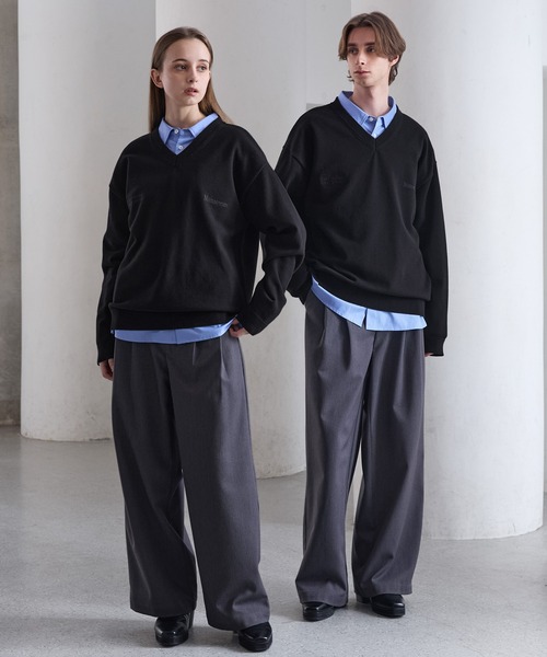 【CLEL】 ベーシック 刺繍Vネックニット Sサイズ CLEL（クレイル） セーター ニット 「CLEL」Basic Embroidered V-Neck