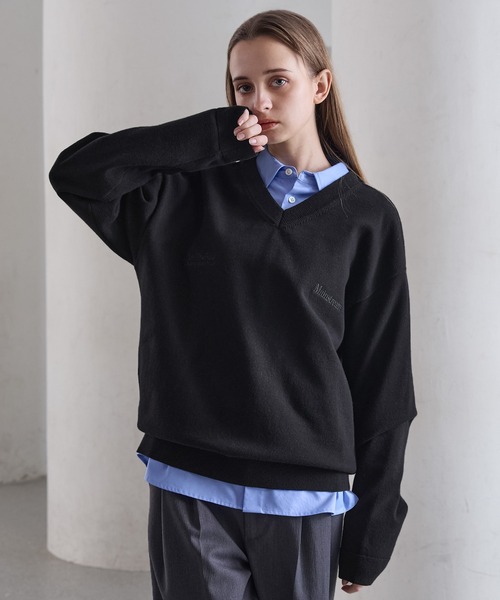CLEL（クレイル） セーター ニット 「CLEL」Basic Embroidered V-Neck