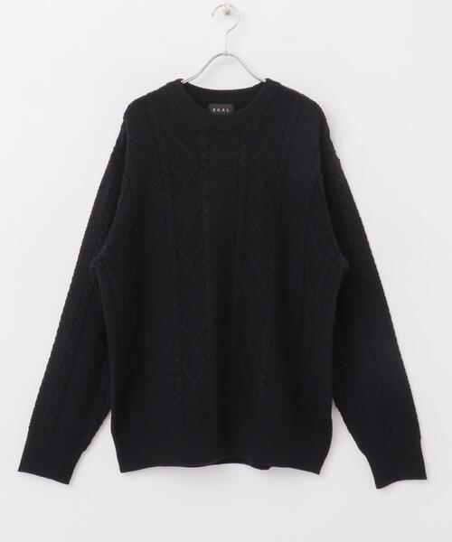 「EKAL」 長袖ニット MEDIUM ブラック メンズ_画像7