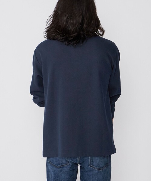 「SHIPS」 長袖ポロシャツ LARGE ブラック メンズ_画像2