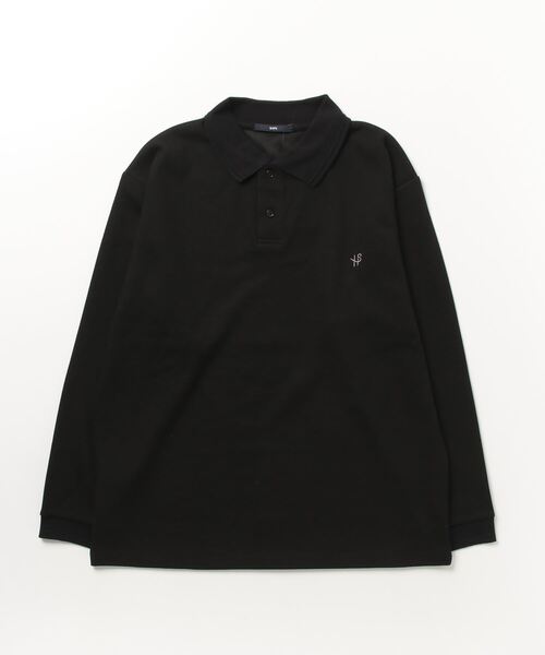 「SHIPS」 長袖ポロシャツ LARGE ブラック メンズ_画像3