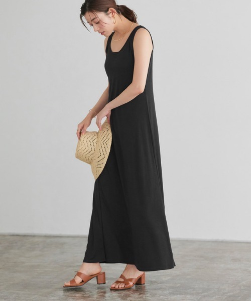 ★超美品 FIGAROフィガロパリ ロング丈 ワンピース スリット ノースリーブ ☆超美品 FIGAROフィガロパリ ロング丈 ワンピース スリット