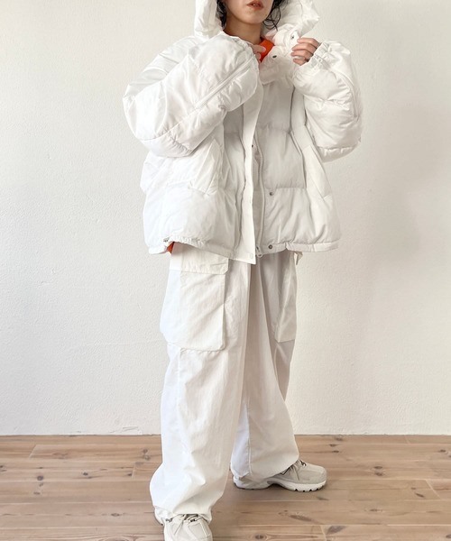 ダウン ダウンジャケット volume sleeve hoodie down / ボリューム 