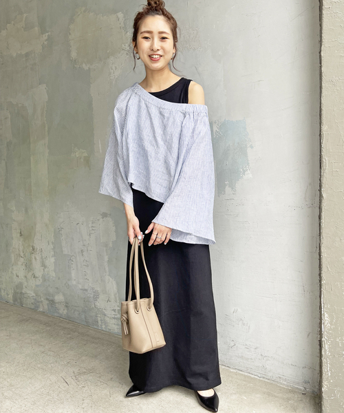 Spick＆Span シャツ ブラウス リネンオフショルダー2WAYブラウス
