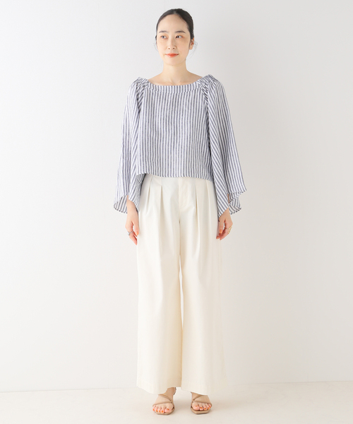 Spick＆Span シャツ ブラウス リネンオフショルダー2WAYブラウス