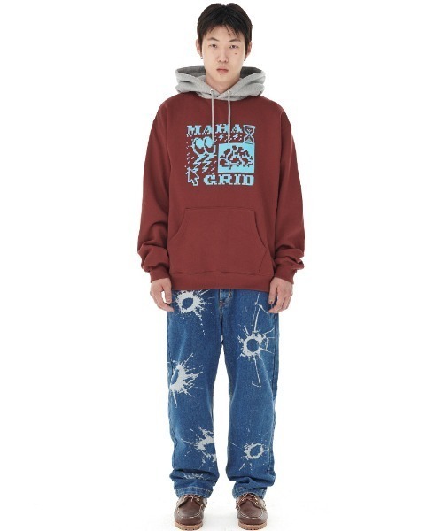 パーカー 「mahagrid/マハグリッド」CLICK PIXEL HOODIE/ピクセル フーディー レディース メンズ MAHAGRID パーカー 「mahagrid/マハグリッド」CLICK PIXEL