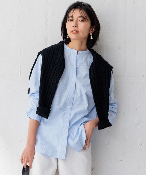 23区 ブラウス シャツ 「Oggi4月号掲載/洗える」CANCLINI バンド