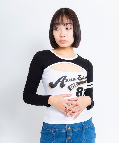 tシャツ ANNA SUI NYC SPORTクレリックロングスリーブTシャツ レディース tシャツ ANNA SUI NYC SPORT クレリック ロングスリーブ Tシャツ