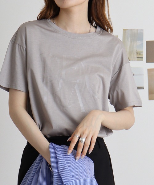 tシャツ Anna Nicola 微強撚クリアプリントＴシャツ レディース Anna Nicola tシャツ 微強撚クリアプリントTシャツ レディース