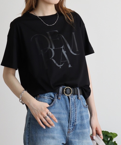 tシャツ Anna Nicola 微強撚クリアプリントＴシャツ レディース