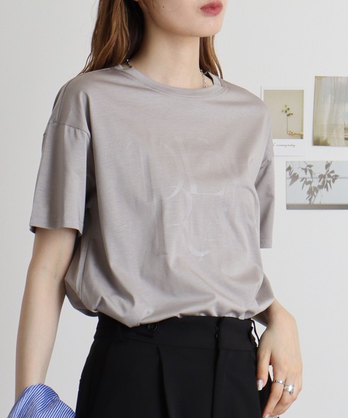 tシャツ Anna Nicola 微強撚クリアプリントＴシャツ レディース Anna Nicola tシャツ 微強撚クリアプリントTシャツ レディース