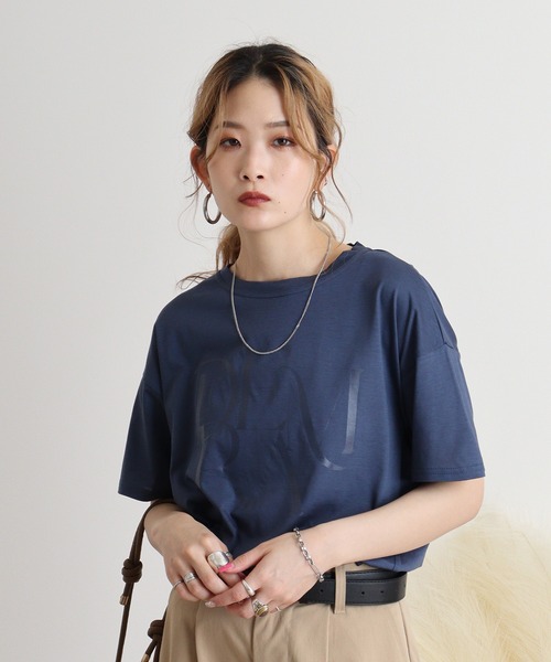 tシャツ Anna Nicola 微強撚クリアプリントＴシャツ レディース Anna Nicola tシャツ 微強撚クリアプリントTシャツ レディース