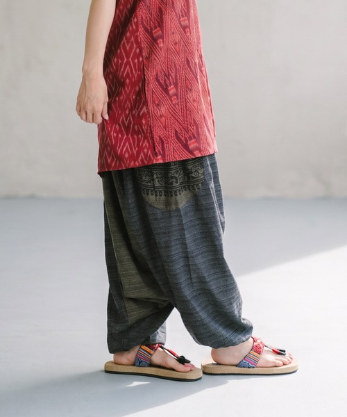 marai（マーライ） パンツ コットン ウエストゴム エスニック柄