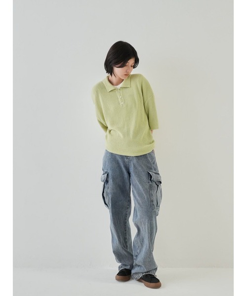 Bargiee カーゴパンツ ワイドデニム カーゴパンツ メンズ レディース