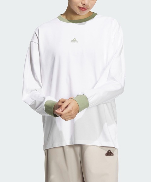 adidas Vネック 長袖Tシャツ ロングTシャツ ロンT L - メルカリ