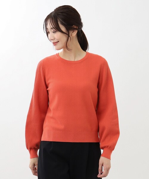 ニット セーター 「SALE／マシンウォッシュ可」パフスリーブニット レディース Reflect ニット セーター 「SALE／マシンウォッシュ可