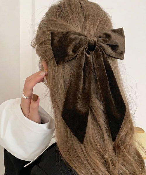 IRADOWL（アイラドール） ヘアクリップ ベロアリボンバレッタ
