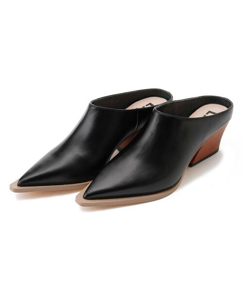 LANVIN en Bleu パンプス ポインテッドトゥミュール : ZOZOTOWN