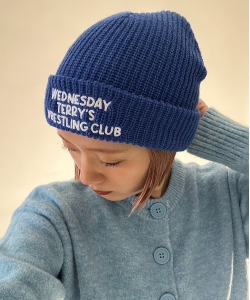 THE BAREFOOT ニット帽 ニットキャップ フロント 刺繍 英字ロゴ