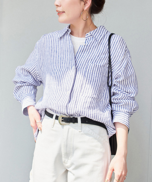 B.C STOCK 2wayフレンチリネンシャツ ベーセーストック B.C STOCK 2wayフレンチリネンシャツ