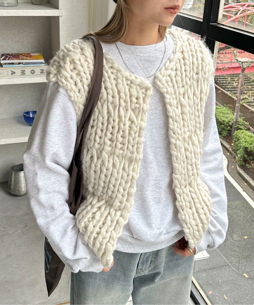 「feepur」 ニットベスト MEDIUM ブラック レディース