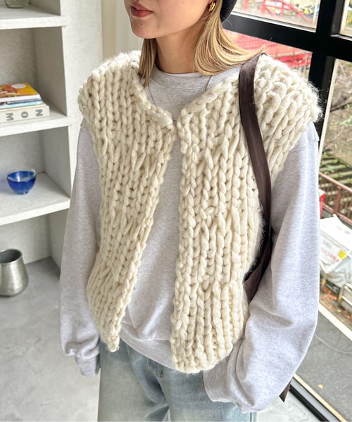「feepur」 ニットベスト MEDIUM ブラック レディース