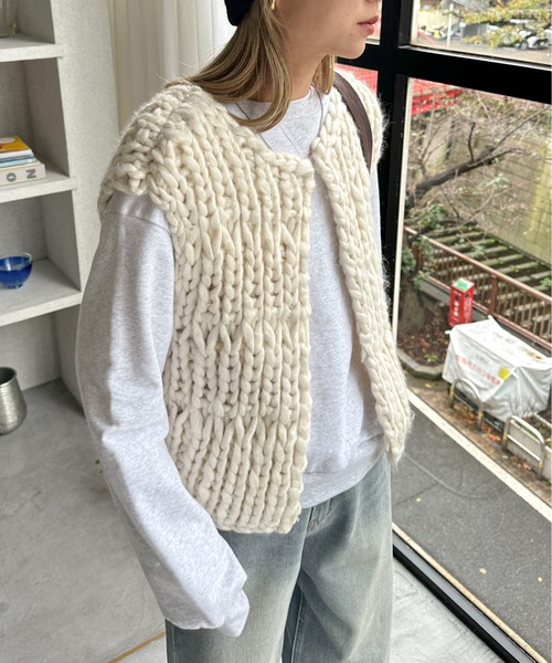 「feepur」 ニットベスト MEDIUM ブラック レディース