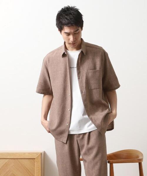 THE SHOP TK シャツ リネンライク半袖シャツ セットアップ可