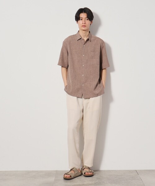 TOP EXPERT 16070410016810 リネンレーヨン SLIM,RELAXED,OVERSIZED 3枚セット 半袖Tシャツ リネンライク半袖シャツ セットアップ可（カジュアルシャツ