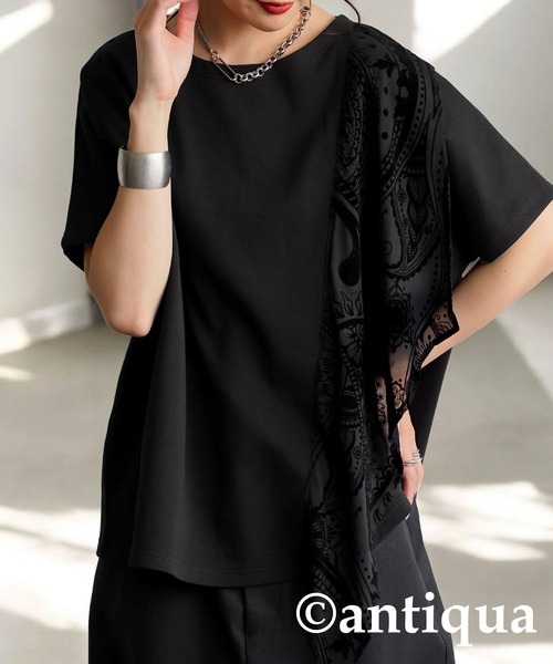 antiqua（アンティカ） antiqua tシャツ 半袖 ペイズリーデザイン