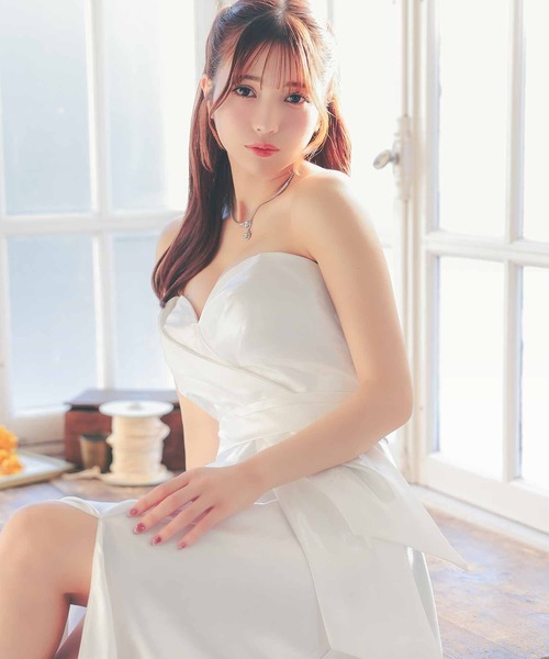 Tika（ティカ） ドレス キャバドレス ロング フレア ハートカット ベア
